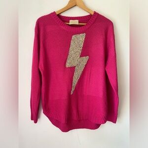 Judith March Sweater Women’s Medium Knit Pink Embellished Jumper